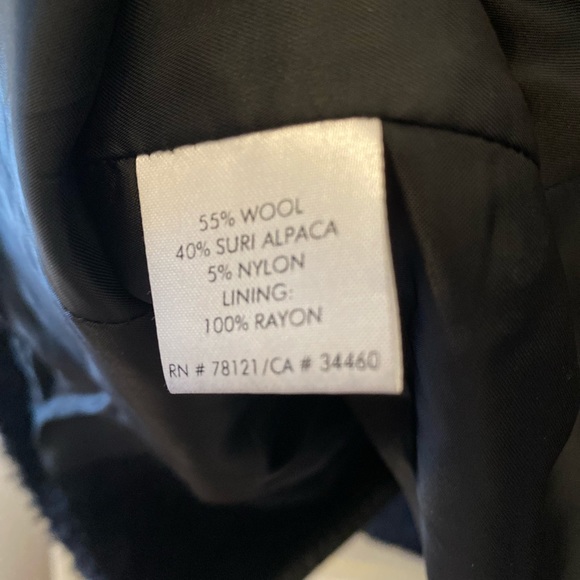 EILEEN FISHER Suri Alpaca Coat w/ Leather Trim - Picture 5 of 5